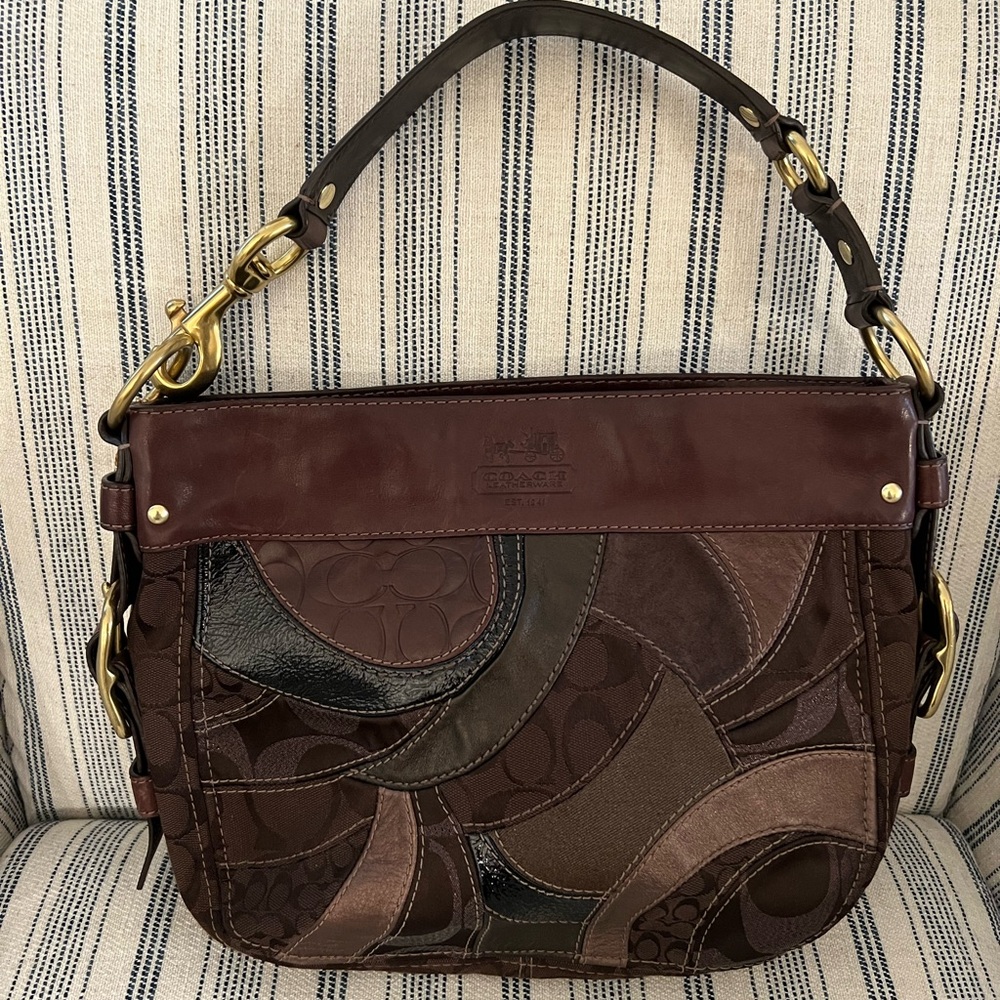 Vintage COACH Zoe Mosaic Leather Patchwork Handbag